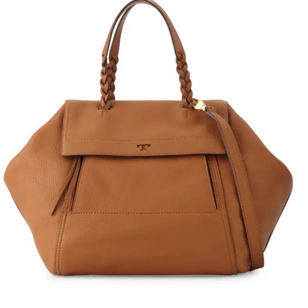 Tory Burch Large Half Moon Satchel Camel